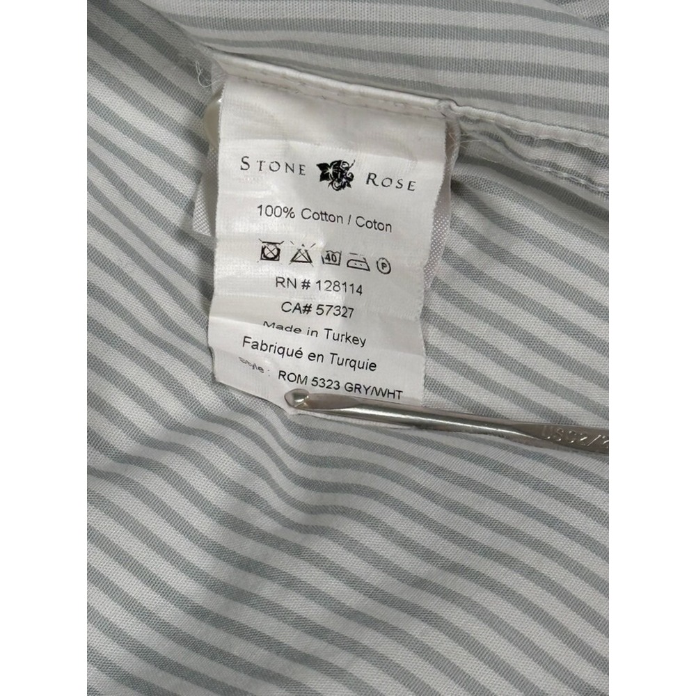 Stone Rose Mens Shirt 4/Large Striped Flower Flip Cuff Button Up Long Sleeve - Picture 8 of 10